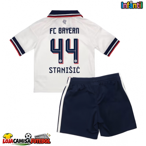 Camisa de Futebol Bayern Munich Josip Stanisic #44 Equipamento Secundário Infantil 2026-27 Manga Curta (+ Calças curtas)